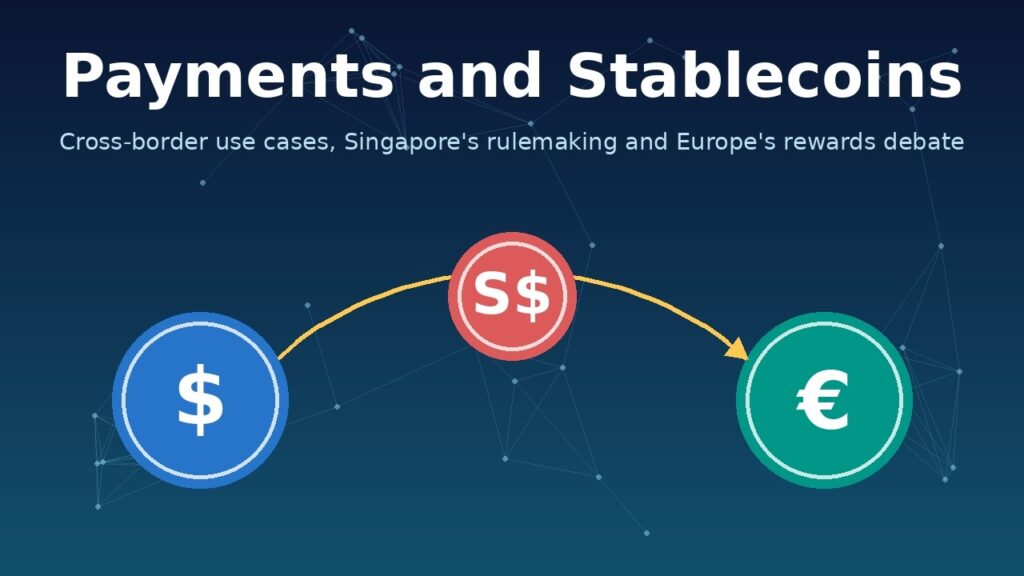 Image of Payments and Stablecoins Cross-border use cases, Singapore's rulemaking and Europe's rewards debate in HODLCRYPTOS